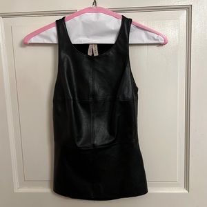 Bailey 44 Black Sleeveless Faux Leather size Small